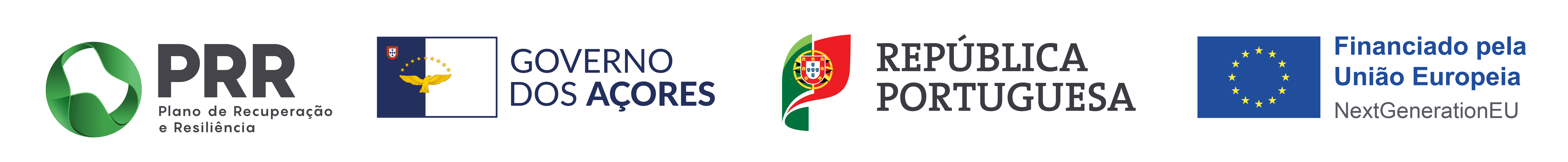 PRR – Plano de Recuperação e Resiliência; Governo dos Açores; República Portuguesa; Financiado pela União Europeia – NextGenerationEU